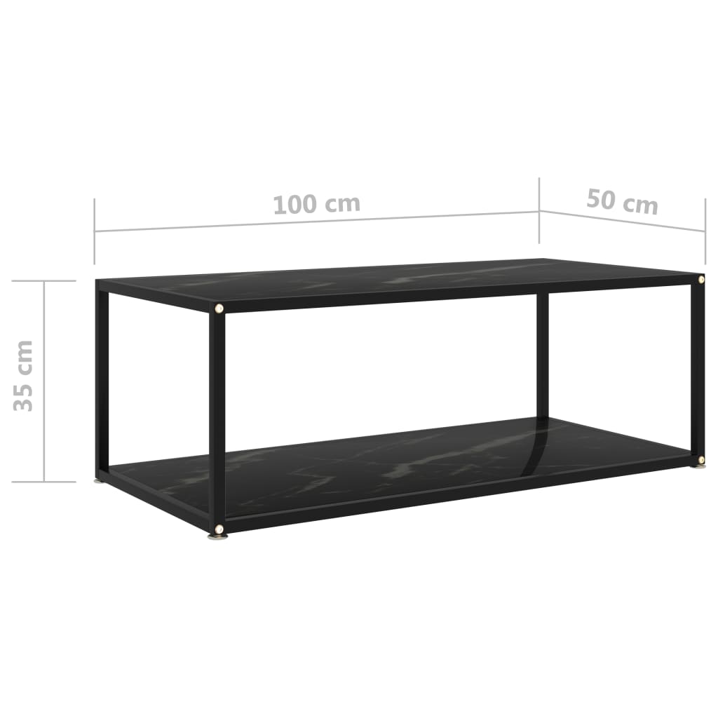 Sohvapöytä musta 100x50x35 cm karkaistu lasi - Sisustajankoti.fi