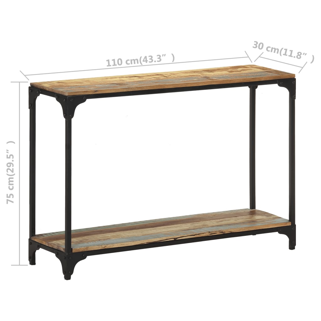 Konsolipöytä 110x30x75 cm kierrätetty täyspuu - Sisustajankoti.fi