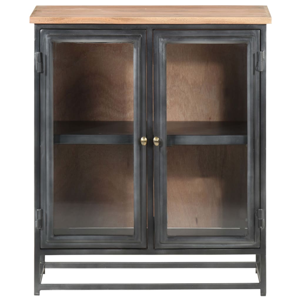Senkki harmaa 60x35x70 cm täysi akaasiapuu ja teräs - Sisustajankoti.fi