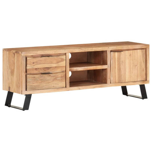 TV-taso 120x30x42 cm täysi akaasiapuu luonnollisilla reunoilla - Sisustajankoti.fi