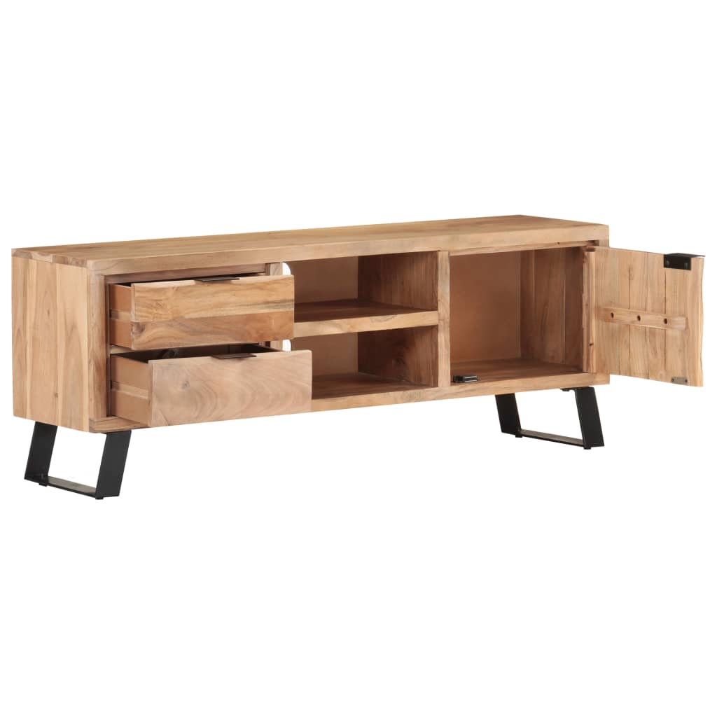 TV-taso 120x30x42 cm täysi akaasiapuu luonnollisilla reunoilla - Sisustajankoti.fi