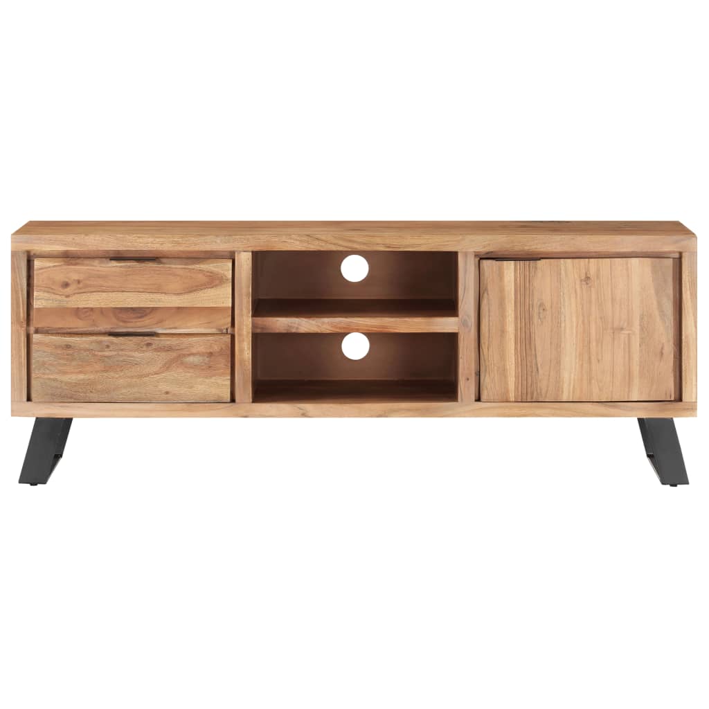 TV-taso 120x30x42 cm täysi akaasiapuu luonnollisilla reunoilla - Sisustajankoti.fi