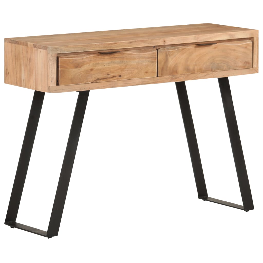 Konsolipöytä 100x35x76 cm täysi akaasiapuu elävillä reunoilla - Sisustajankoti.fi
