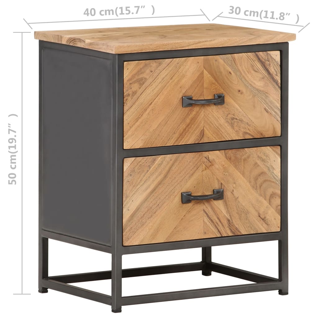 Yöpöytä 40x30x50 cm täysi akaasiapuu - Sisustajankoti.fi