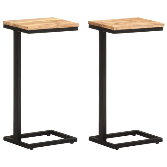 Sivupöydät 2 kpl 31,5x24,5x64,5 cm täysi akaasiapuu - Sisustajankoti.fi