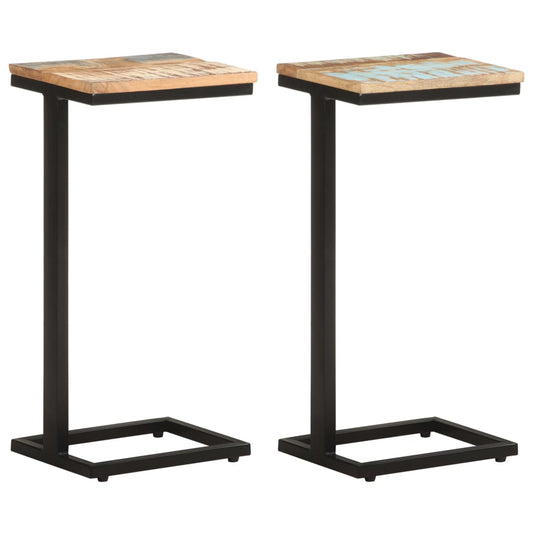 Sivupöydät 2 kpl 31,5x24,5x64,5 cm kierrätetty täyspuu - Sisustajankoti.fi