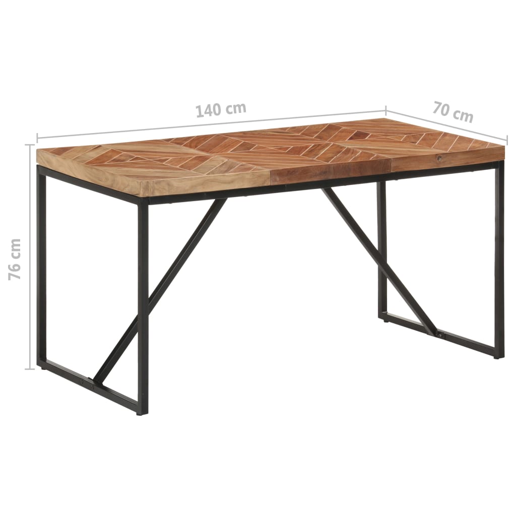Ruokapöytä 140x70x76 cm täysi akaasia- ja mangopuu - Sisustajankoti.fi