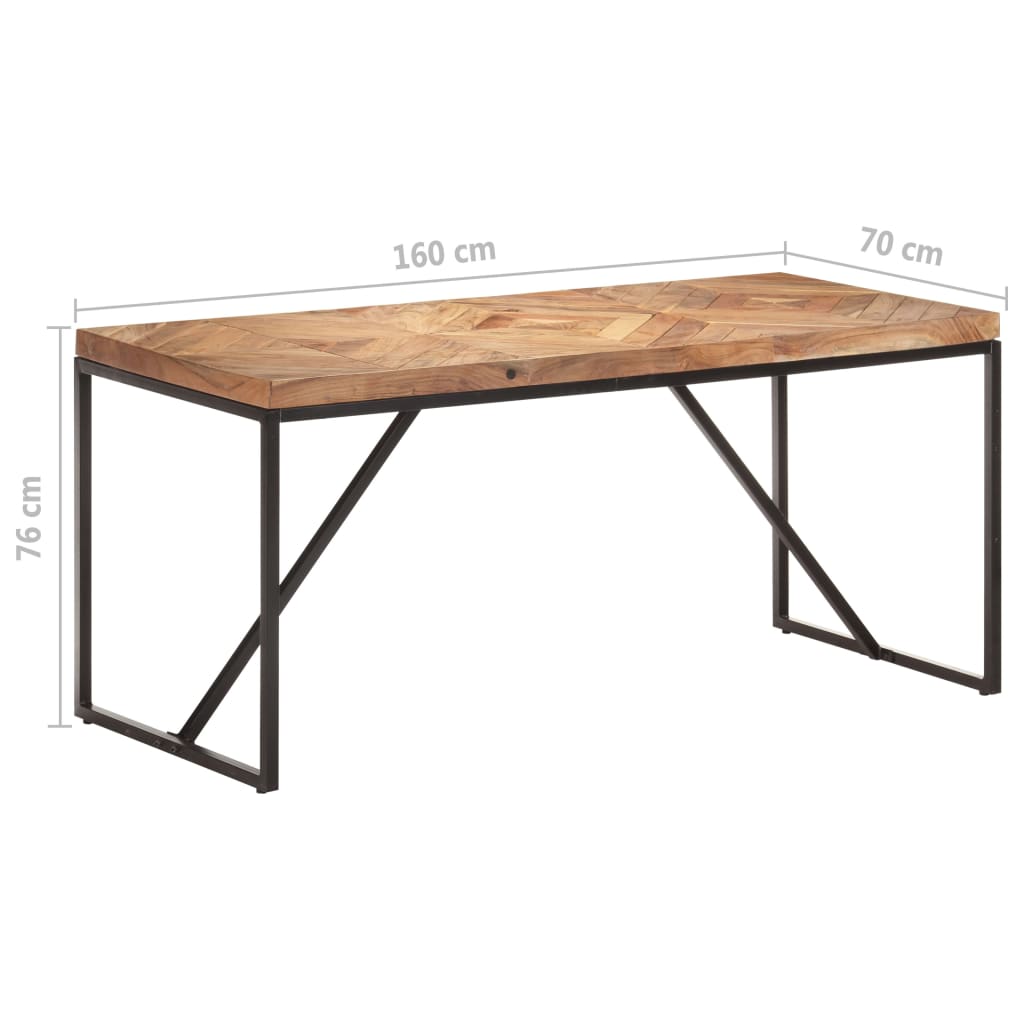 Ruokapöytä 160x70x76 cm täysi akaasia- ja mangopuu - Sisustajankoti.fi