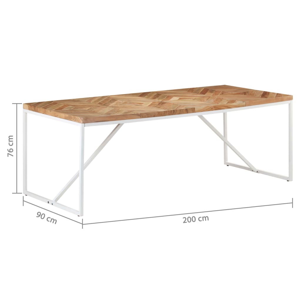 Ruokapöytä 200x90x76 cm täysi akaasia- ja mangopuu - Sisustajankoti.fi