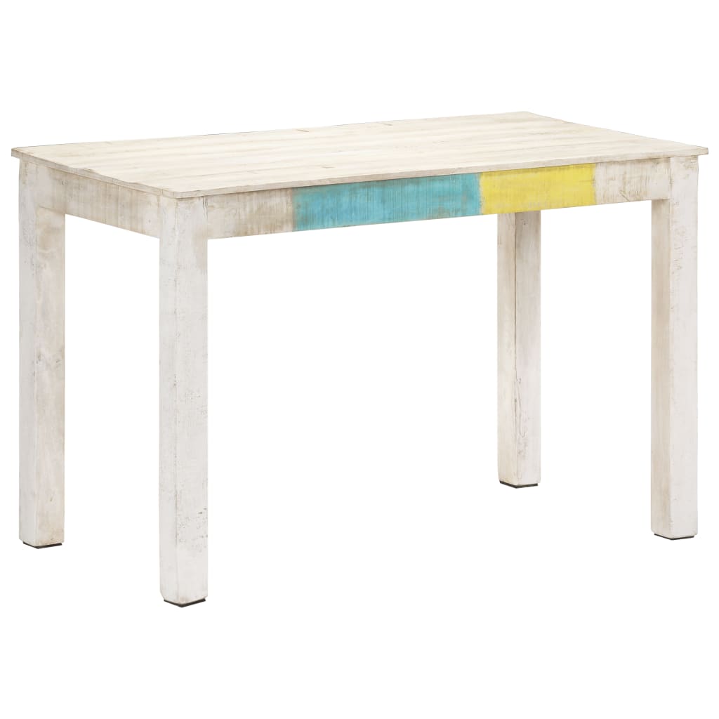 Ruokapöytä valkoinen 120x60x76 cm täysi mangopuu - Sisustajankoti.fi
