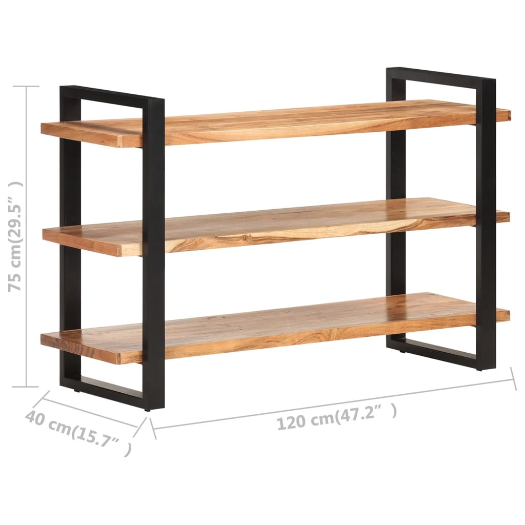 Senkki 3 hyllyllä 120x40x75 cm täysi akaasiapuu - Sisustajankoti.fi