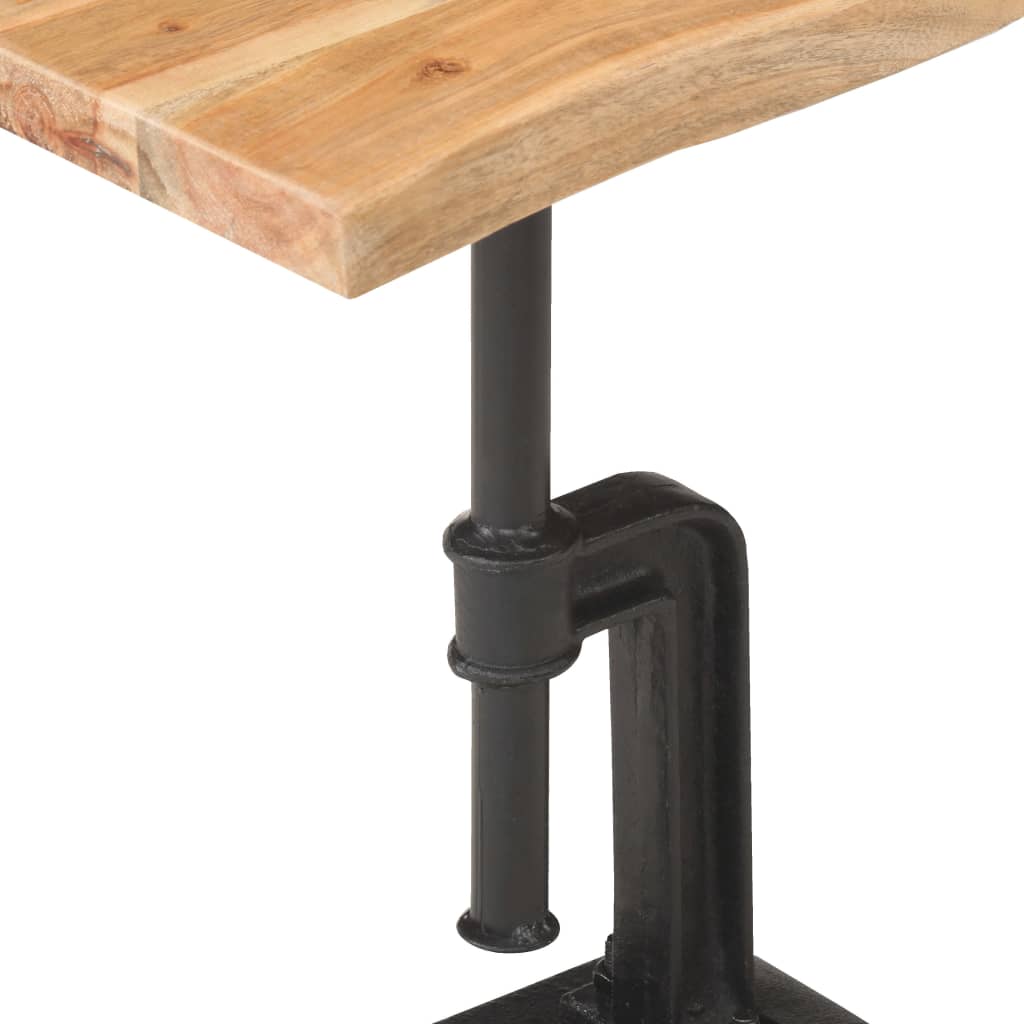Sivupöytä vaalea puu 45x35x48 cm täysi akaasiapuu ja valurauta - Sisustajankoti.fi