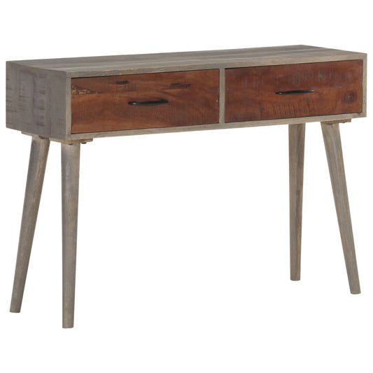 Konsolipöytä harmaa 110x35x75 cm täysi karkea mangopuu - Sisustajankoti.fi