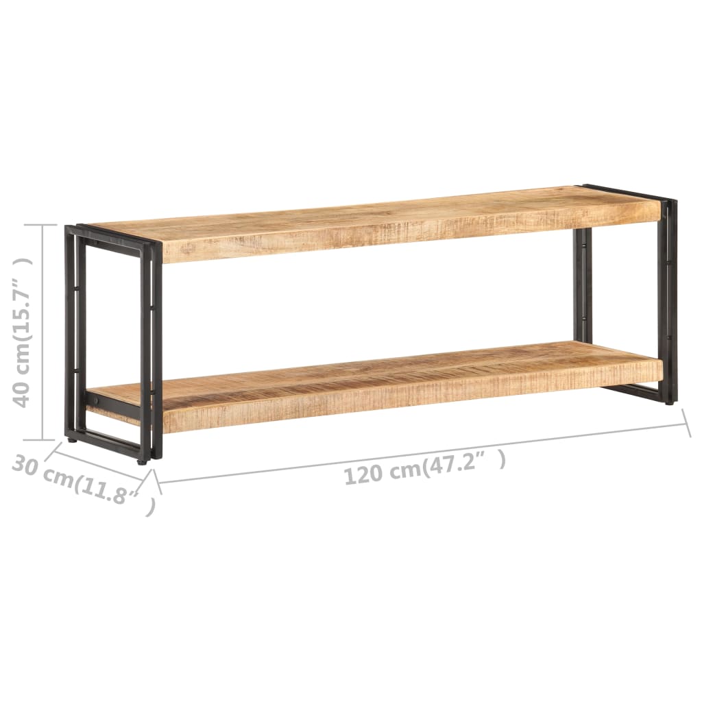 TV-taso 120x30x40 cm karkea mangopuu - Sisustajankoti.fi