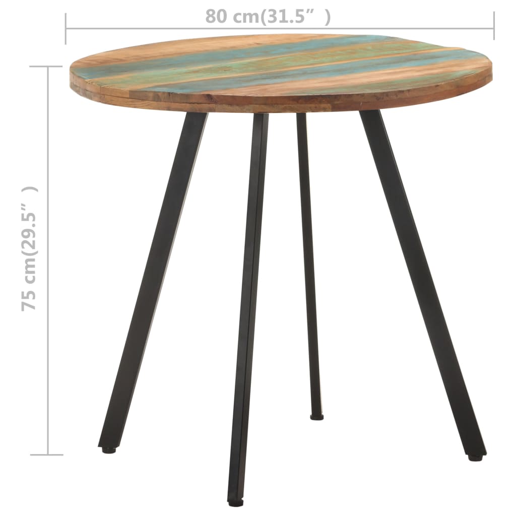 Ruokapöytä 80 cm kierrätetty täyspuu - Sisustajankoti.fi