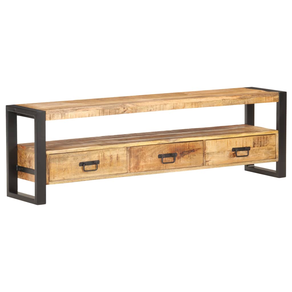 TV-taso 150x30x45 cm täysi karkea mangopuu - Sisustajankoti.fi