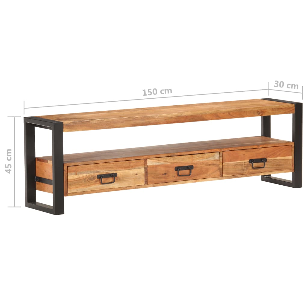 TV-taso 150x30x45 cm täysi akaasiapuu - Sisustajankoti.fi