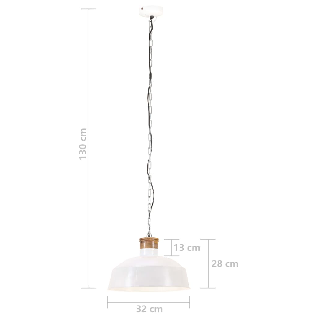 Teollistyylinen riippuvalaisin 32 cm valkoinen E27 - Sisustajankoti.fi