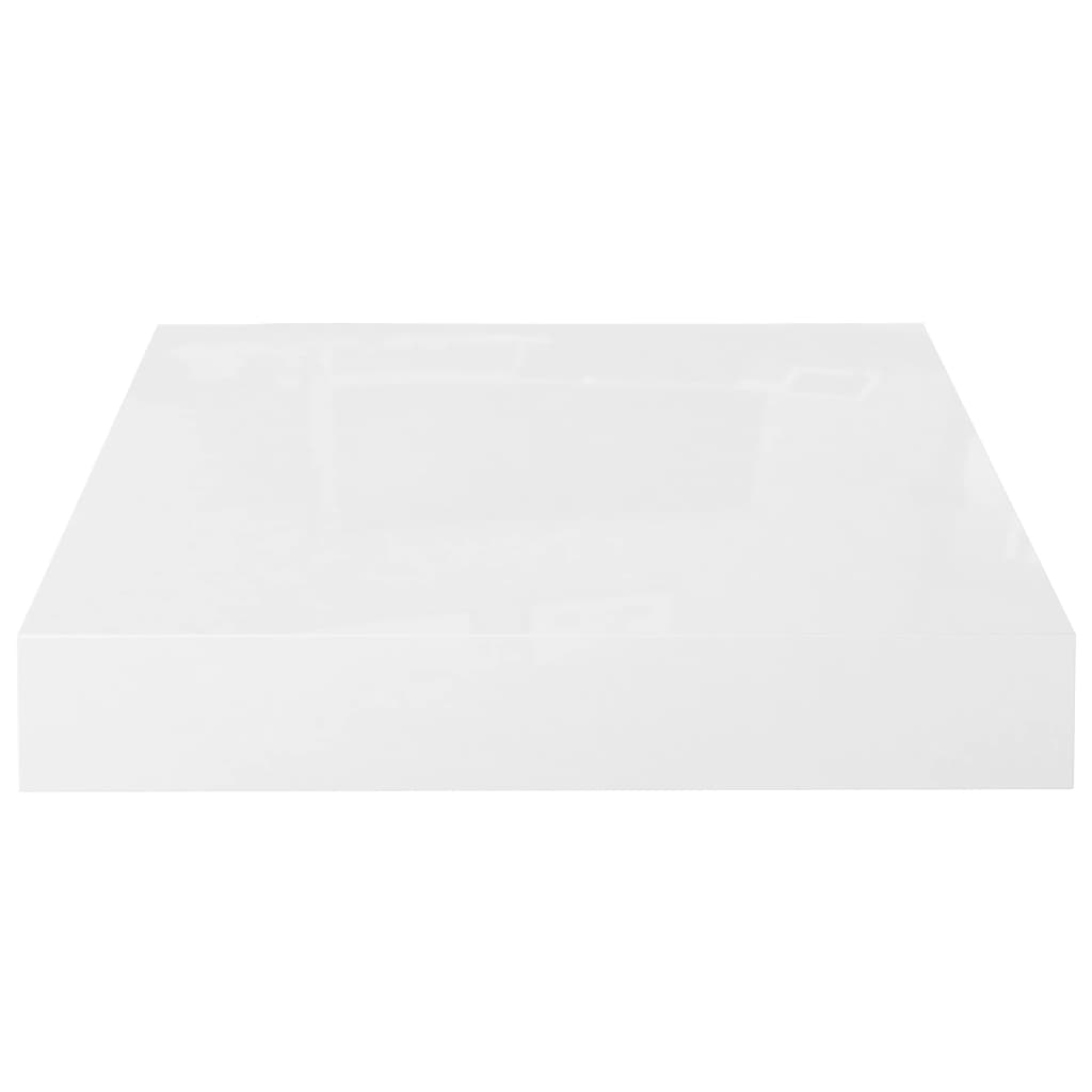 Kelluvat seinähyllyt 2kpl korkeakiilto valk. 23x23,5x3,8 cm MDF - Sisustajankoti.fi