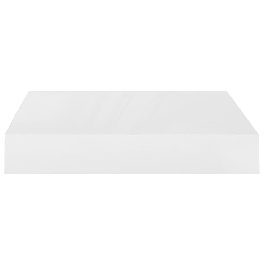 Kelluvat seinähyllyt 2kpl korkeakiilto valk. 23x23,5x3,8 cm MDF - Sisustajankoti.fi