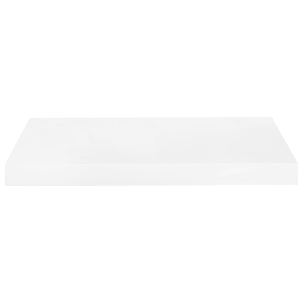 Kelluvat seinähyllyt 2 kpl korkeakiilto valk. 50x23x3,8 cm MDF - Sisustajankoti.fi
