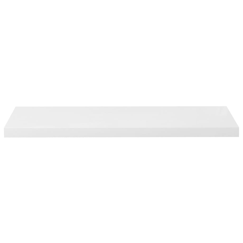 Kelluva seinähylly korkeakiilto valkoinen 90x23,5x3,8 cm - Sisustajankoti.fi