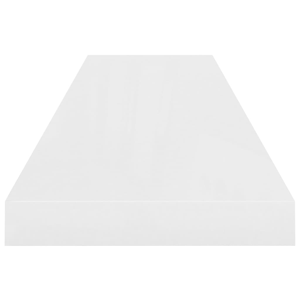 Kelluva seinähylly korkeakiilto valkoinen 90x23,5x3,8 cm - Sisustajankoti.fi
