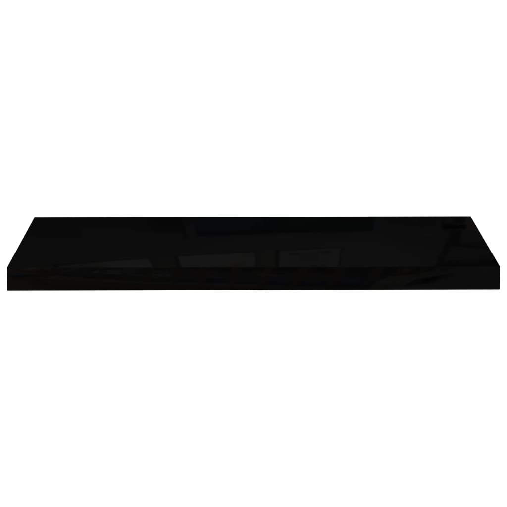 Kelluva seinähylly korkeakiilto musta 80x23,5x3,8 cm MDF - Sisustajankoti.fi
