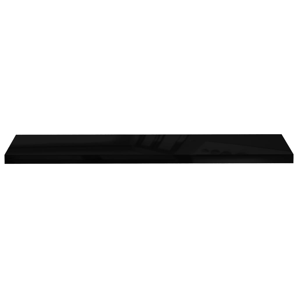 Kelluvat seinähyllyt 2kpl korkeakiilto musta 120x23,5x3,8cm - Sisustajankoti.fi