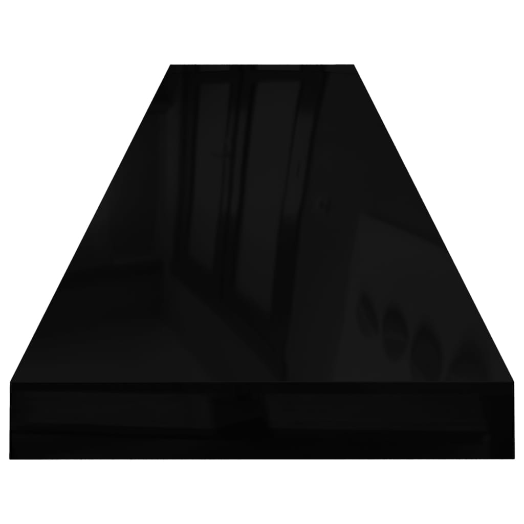 Kelluvat seinähyllyt 2kpl korkeakiilto musta 120x23,5x3,8cm - Sisustajankoti.fi