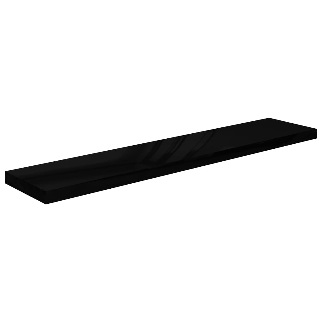 Kelluvat seinähyllyt 4kpl korkeakiilto musta 120x23,5x3,8cm - Sisustajankoti.fi