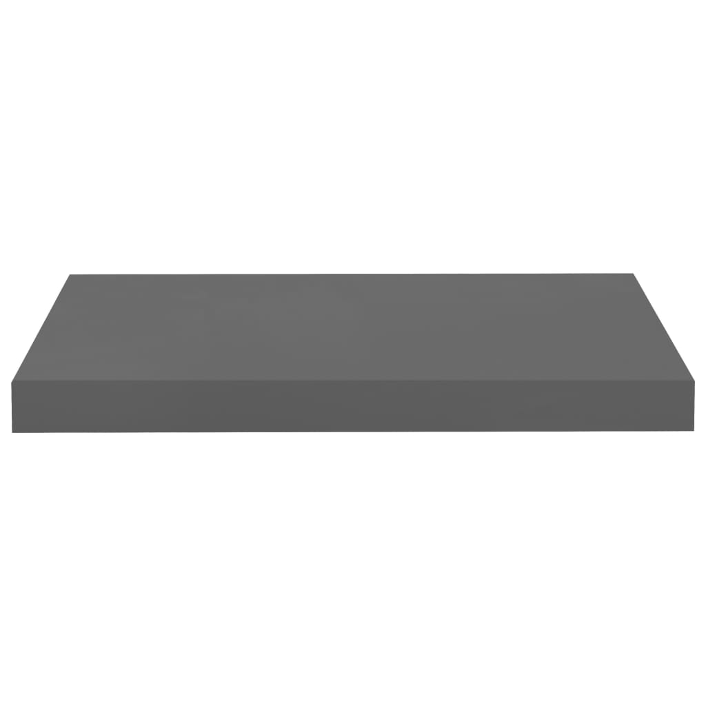 Kelluva seinähylly korkeakiilto harmaa 50x23x3,8 cm MDF - Sisustajankoti.fi