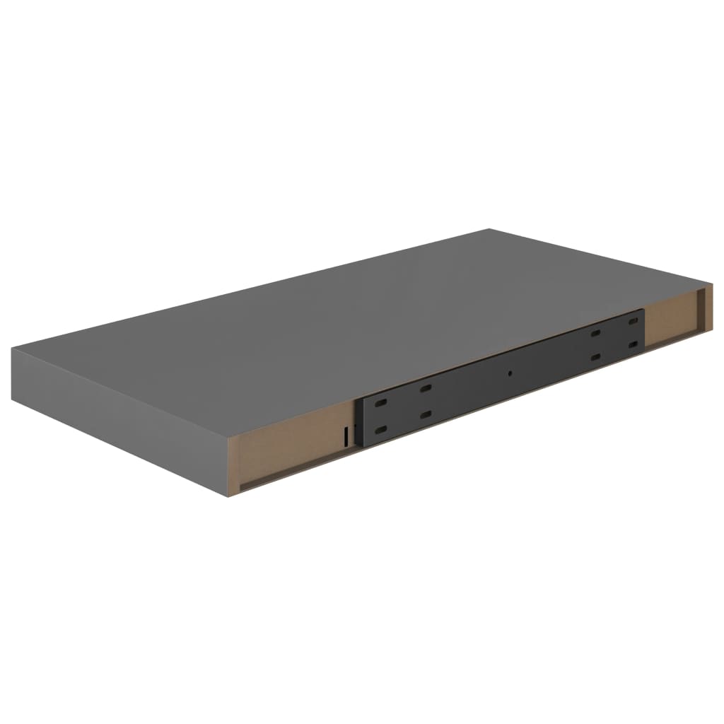 Kelluva seinähylly korkeakiilto harmaa 50x23x3,8 cm MDF - Sisustajankoti.fi