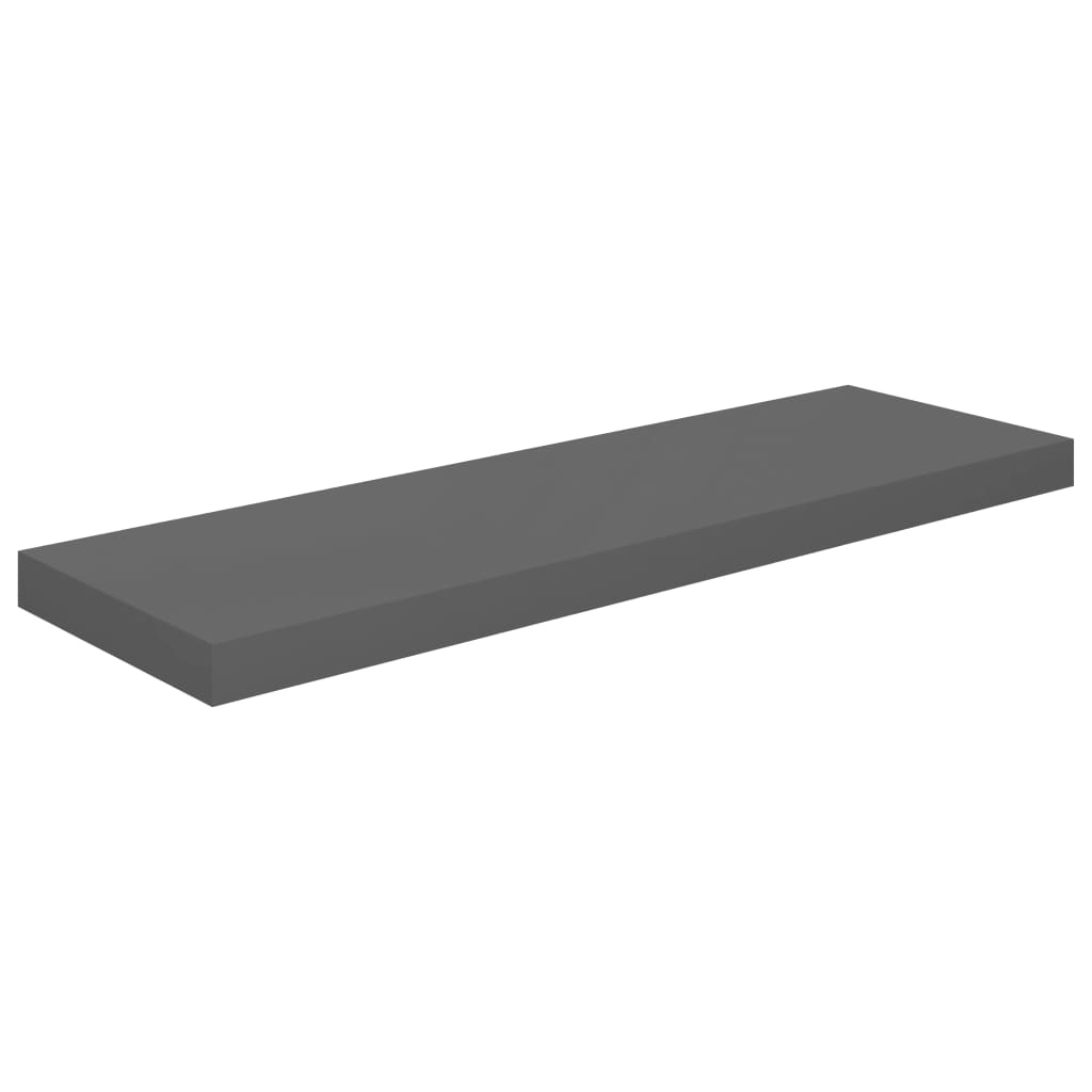 Kelluva seinähylly korkeakiilto harmaa 80x23,5x3,8 cm MDF - Sisustajankoti.fi