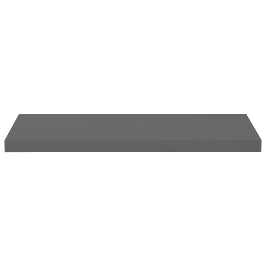 Kelluva seinähylly korkeakiilto harmaa 80x23,5x3,8 cm MDF - Sisustajankoti.fi