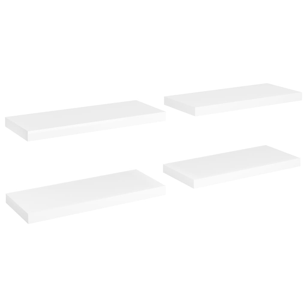 Kelluvat seinähyllyt 4 kpl valkoinen 60x23,5x3,8cm MDF - Sisustajankoti.fi
