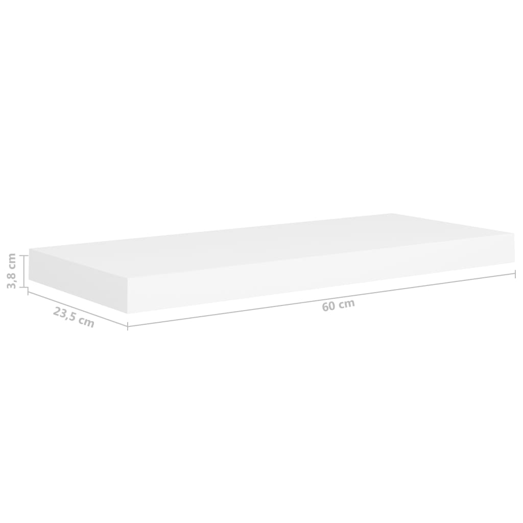 Kelluvat seinähyllyt 4 kpl valkoinen 60x23,5x3,8cm MDF - Sisustajankoti.fi