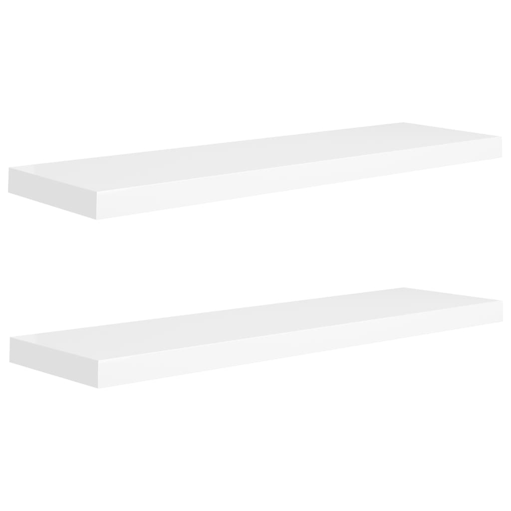 Kelluvat seinähyllyt 2kpl valkoinen 90x23,5x3,8 cm MDF - Sisustajankoti.fi