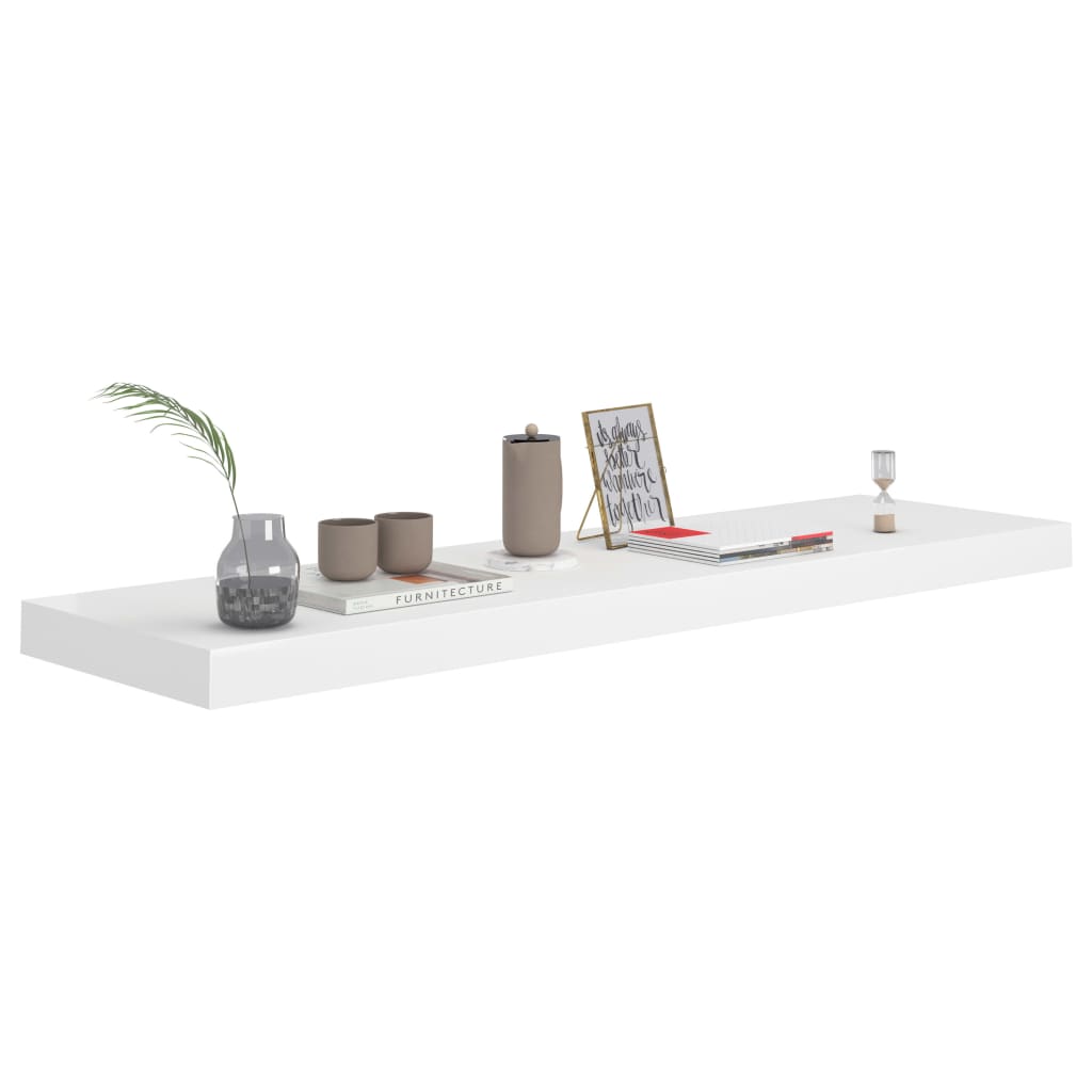 Kelluvat seinähyllyt 2kpl valkoinen 90x23,5x3,8 cm MDF - Sisustajankoti.fi