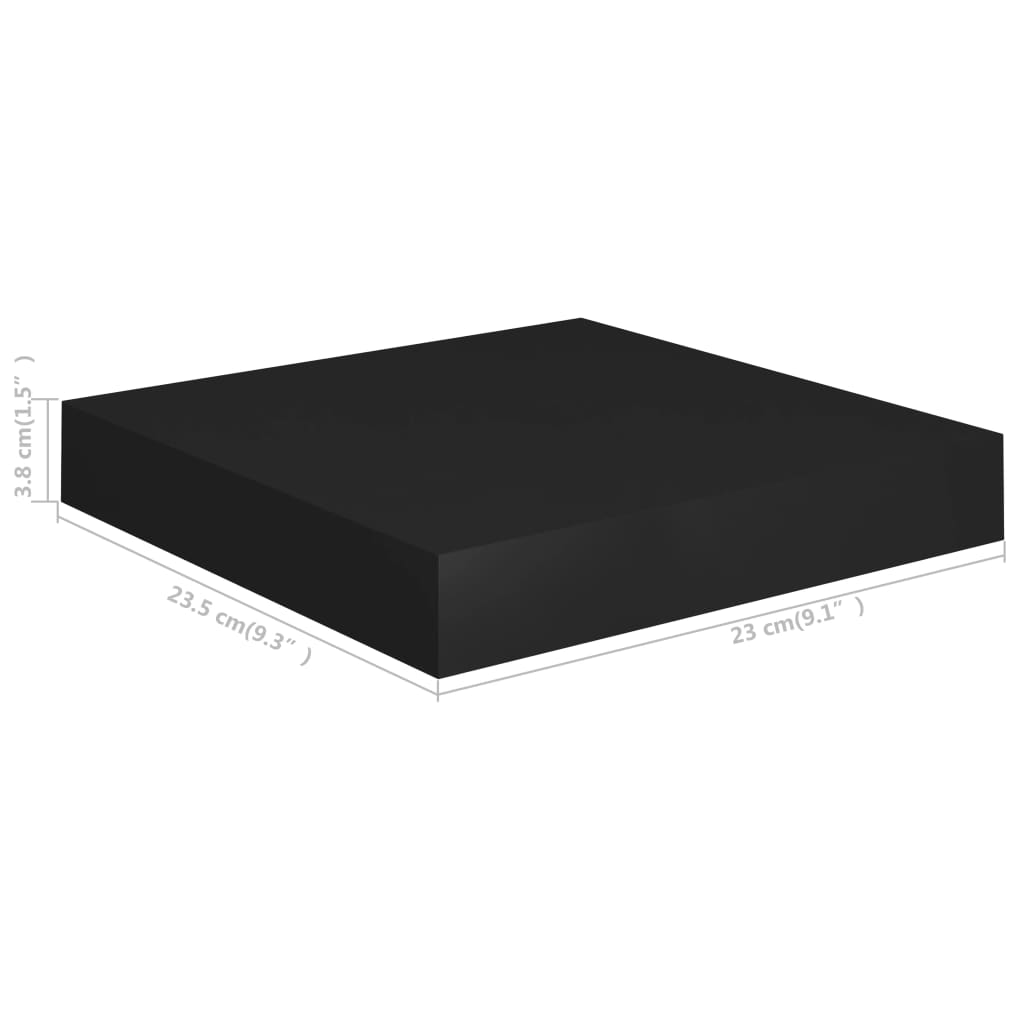 Kelluva seinähylly musta 23x23,5x3,8 cm MDF - Sisustajankoti.fi
