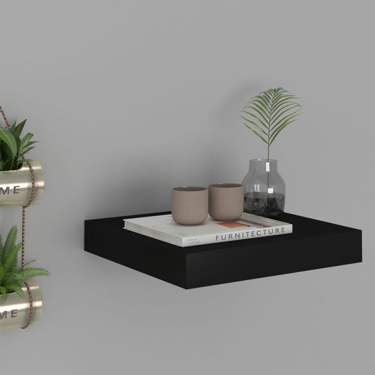 Kelluva seinähylly musta 23x23,5x3,8 cm MDF - Sisustajankoti.fi