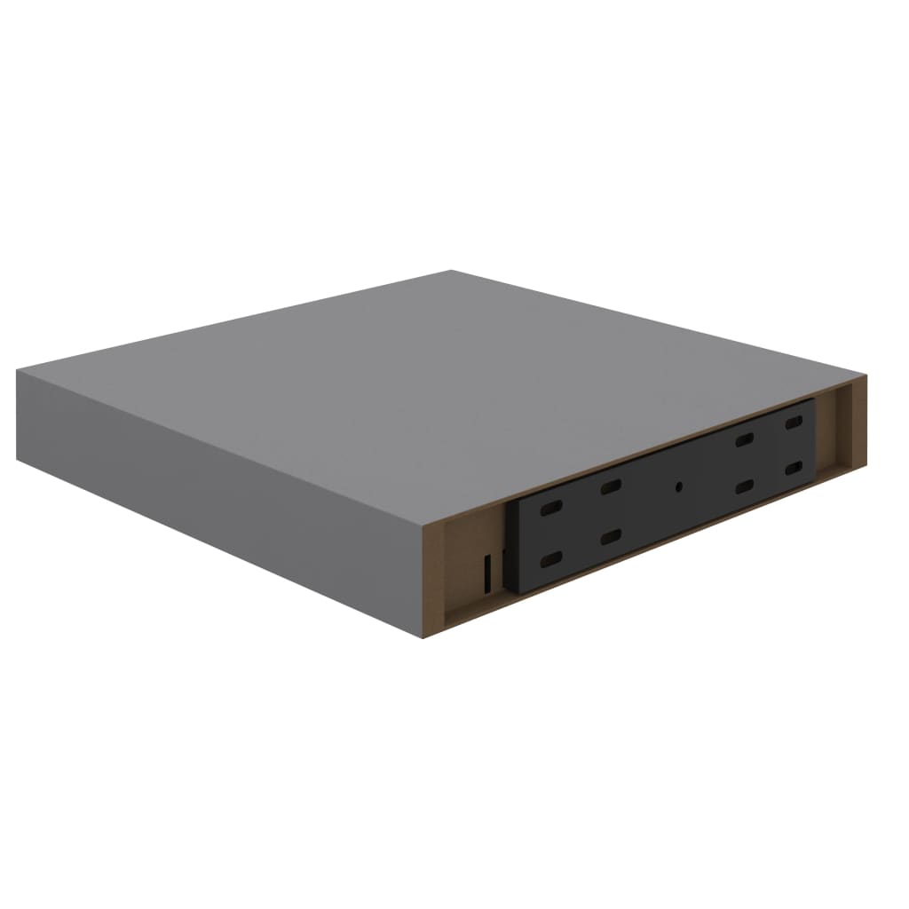 Kelluvat seinähyllyt 2 kpl harmaa 23x23,5x3,8 cm MDF - Sisustajankoti.fi