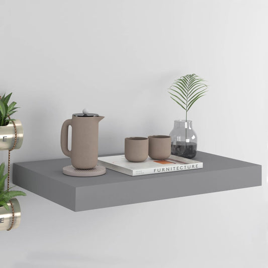 Kelluva seinähylly harmaa 40x23x3,8 cm MDF - Sisustajankoti.fi