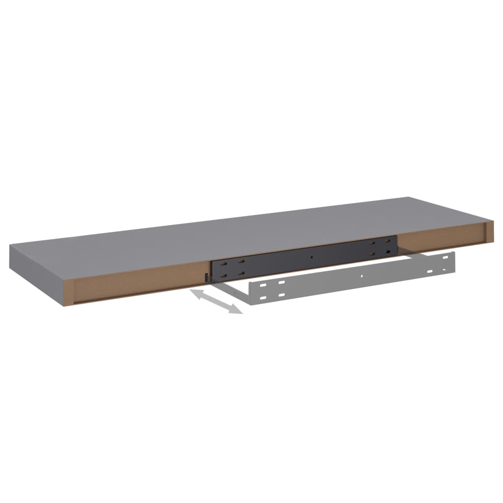 Kelluvat seinähyllyt 2 kpl harmaa 80x23,5x3,8 cm MDF - Sisustajankoti.fi