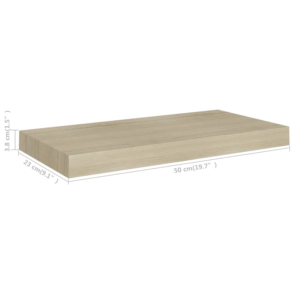 Kelluva seinähylly tammi 50x23x3,8 cm MDF - Sisustajankoti.fi