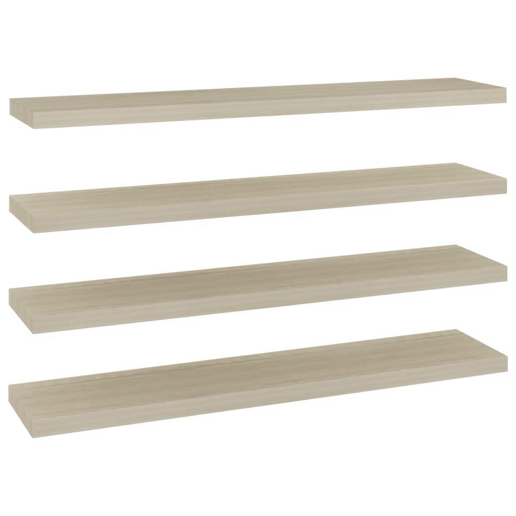 Kelluvat seinähyllyt 4 kpl tammi 120x23,5x3,8 cm MDF - Sisustajankoti.fi