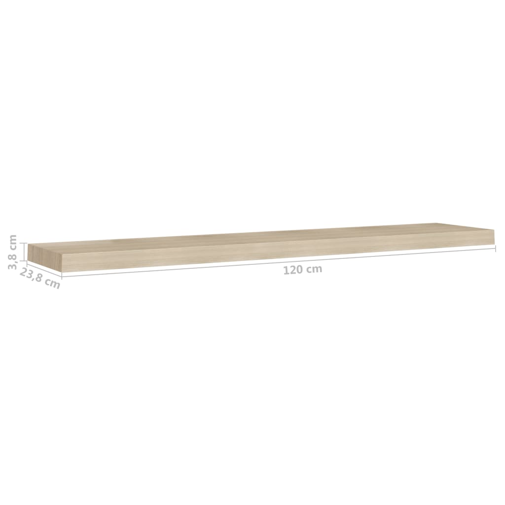 Kelluvat seinähyllyt 4 kpl tammi 120x23,5x3,8 cm MDF - Sisustajankoti.fi