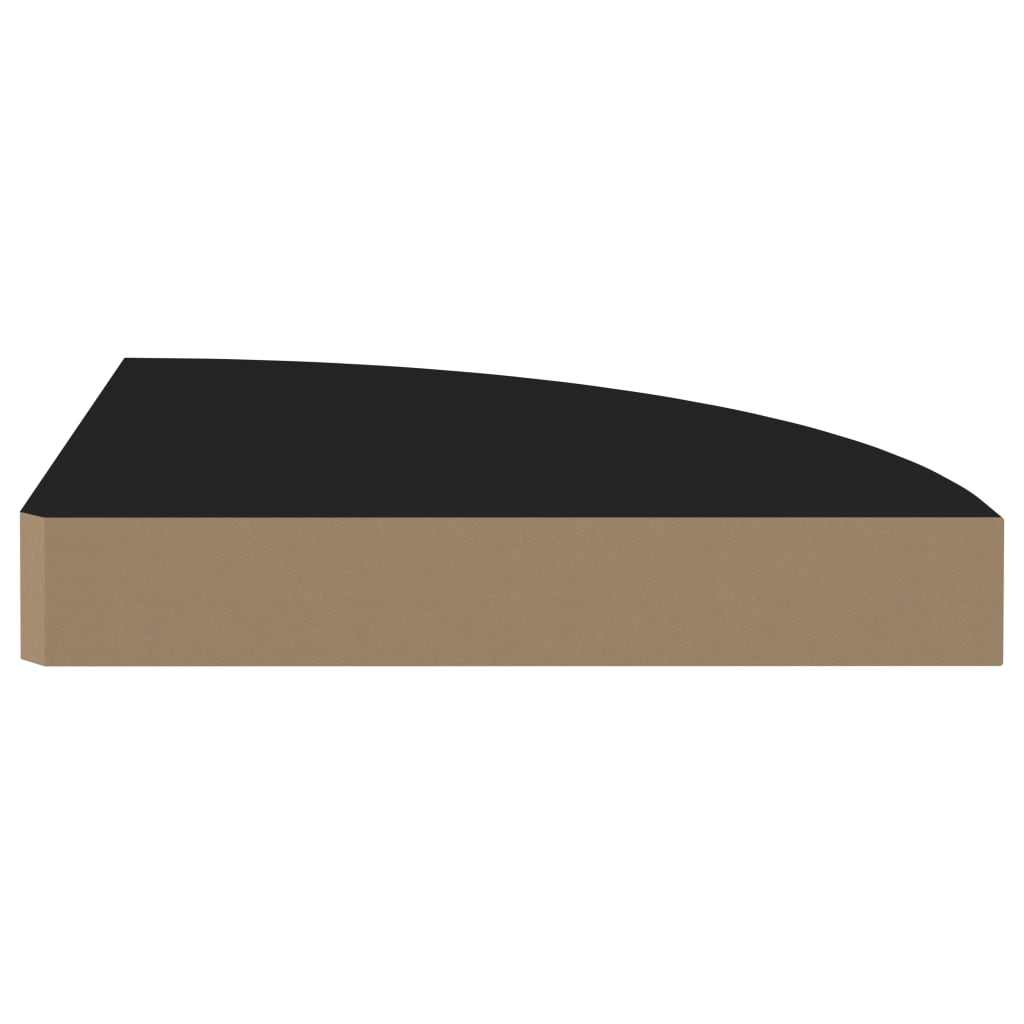 Kelluva kulmahylly musta 25x25x3,8 cm MDF - Sisustajankoti.fi