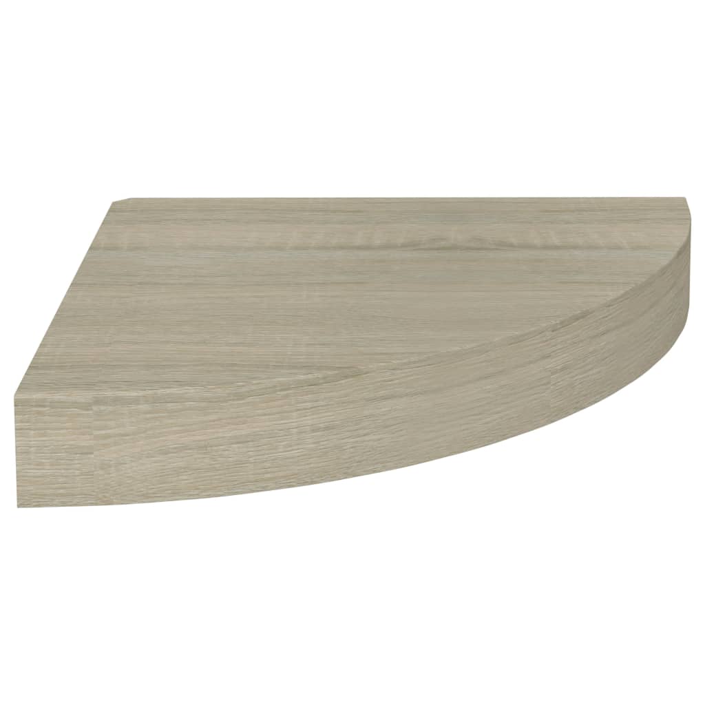 Kelluvat kulmahyllyt 2 kpl tammi 25x25x3,8 cm MDF - Sisustajankoti.fi