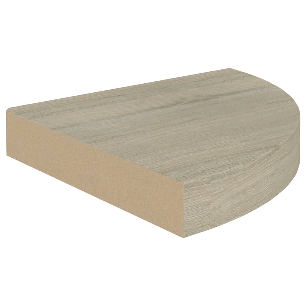 Kelluvat kulmahyllyt 2 kpl tammi 25x25x3,8 cm MDF - Sisustajankoti.fi